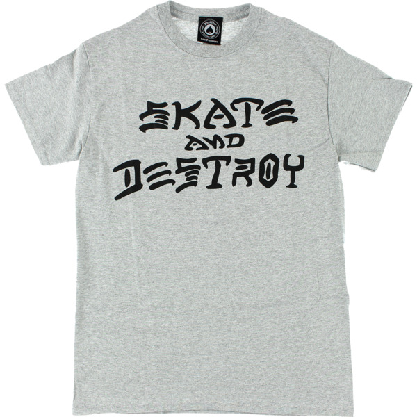 Thrasher Magazine Skate and Destroy Grey Men's Short Sleeve T-Shirt - Small