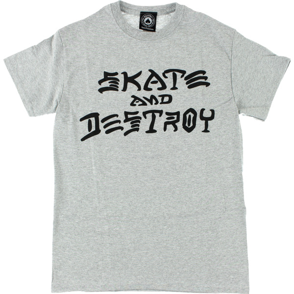 Thrasher Magazine Skate and Destroy Grey Men's Short Sleeve T-Shirt - Medium