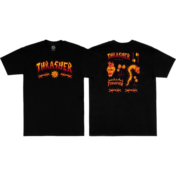 Thrasher Magazine Sketch Black Men's Short Sleeve T-Shirt - Small