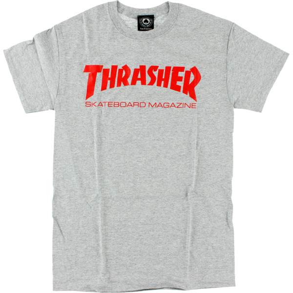 Thrasher Magazine Skate Mag Men's Short Sleeve T-Shirt in Heather / Red