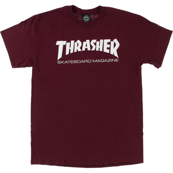 Thrasher Magazine Skate Mag Maroon / White Men's Short Sleeve T-Shirt - Large Thrasher Magazine Skate Mag Maroon / White Men's Short Sleeve T-Shirt - Large