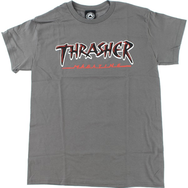 Thrasher Magazine Slash Charoal Men's Short Sleeve T-Shirt - Small