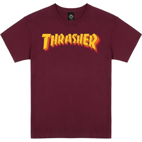 Thrasher Magazine Stacked Maroon Men's Short Sleeve T-Shirt - Large