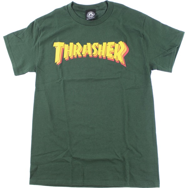 Thrasher Magazine Stacked Forest Green Men's Short Sleeve T-Shirt - X-Large