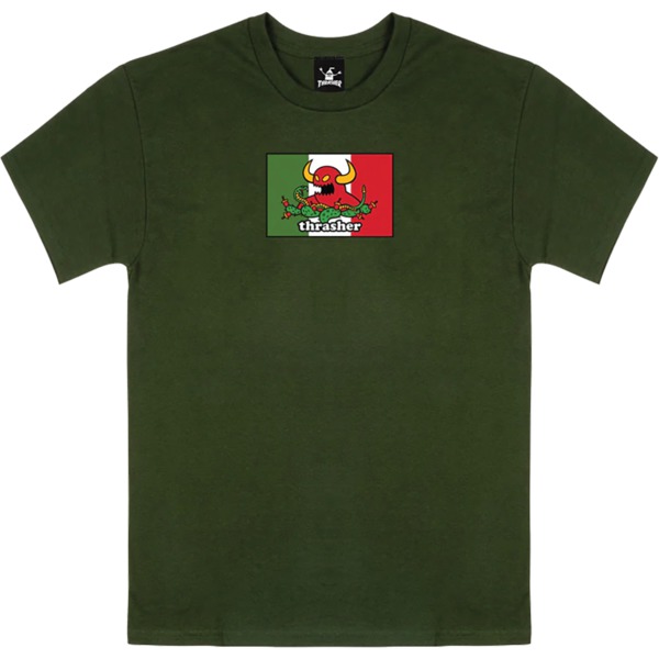 Thrasher Magazine Toy Machine Hecho Green Men's Short Sleeve T-Shirt - X-Large