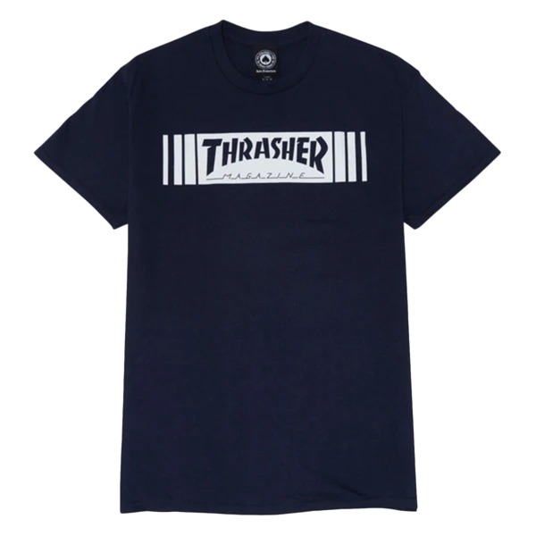 Thrasher Magazine Bar Navy Men's Short Sleeve T-Shirt - Large Thrasher Magazine Bar Navy Men's Short Sleeve T-Shirt - Large