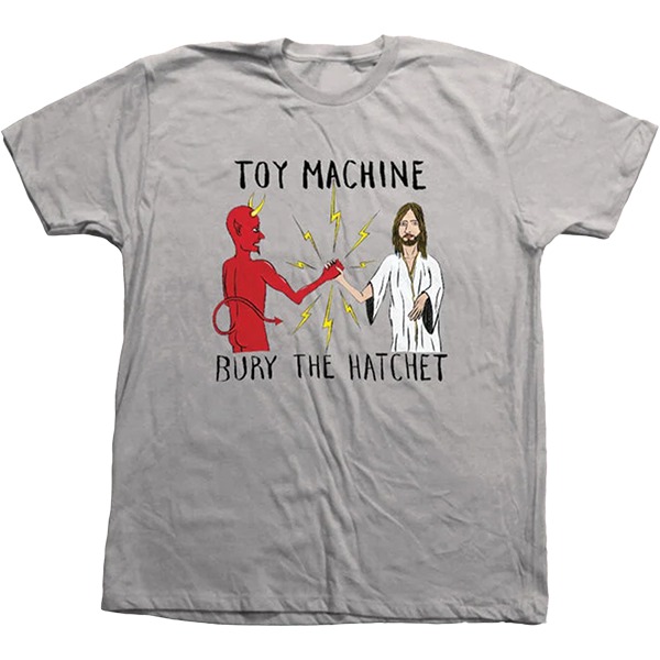 Toy Machine Skateboards Bury The Hatchet Grey Men's Short Sleeve T-Shirt - X-Large Toy Machine Skateboards Bury The Hatchet Grey Men's Short Sleeve T-Shirt - X-Large
