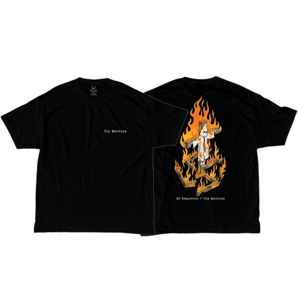 Toy Machine Skateboards Charred Cross Black Men's Short Sleeve T-Shirt - Medium Toy Machine Skateboards Charred Cross Black Men's Short Sleeve T-Shirt - Medium