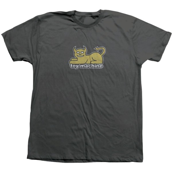 Toy Machine Skateboards Devil Cat Men's Short Sleeve T-Shirt in Charcoal / Gold