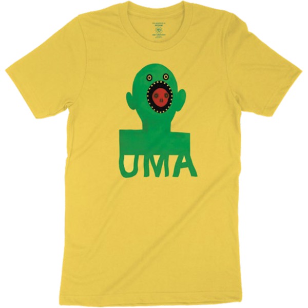 Umaverse Skateboards Mouthface Yellow Men's Short Sleeve T-Shirt - X-Large