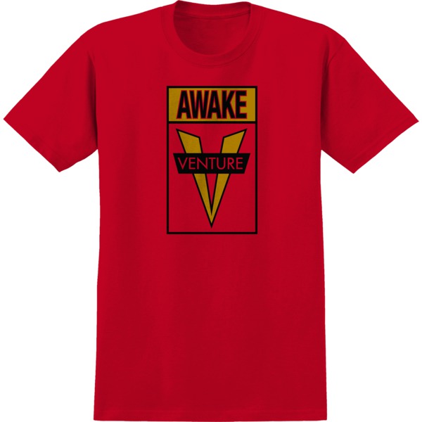 Venture Trucks Awake Men's Short Sleeve T-Shirt in Red / Gold