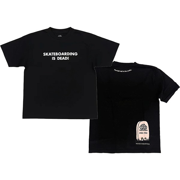 World Industries Skateboards Skateboarding Is Dead Black Men's Short Sleeve T-Shirt - Small World Industries Skateboards Skateboarding Is Dead Black Men's Short Sleeve T-Shirt - Small