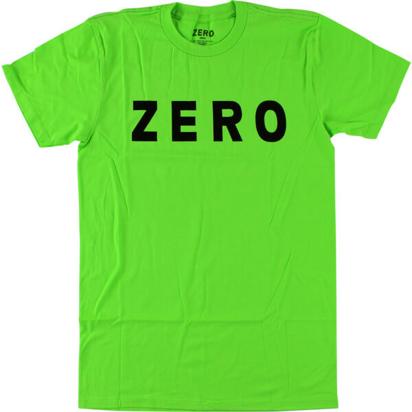 Zero Skateboards Army Logo Florescent Green Men S Short Sleeve T