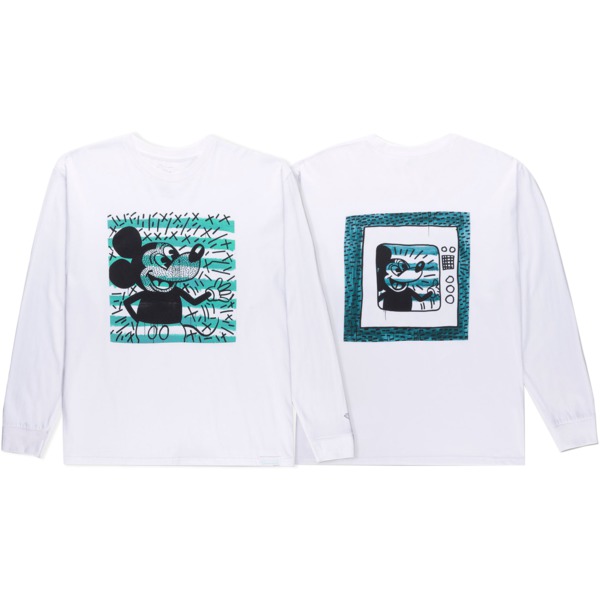 Diamond Supply Co Disney Micky Mouse x Keith Haring Box Men's Long Sleeve T-Shirt in White