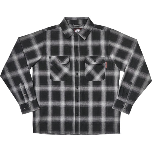Independent Truck Company Mission Men's Long Sleeve Button Up Flannel in Grey Plaid