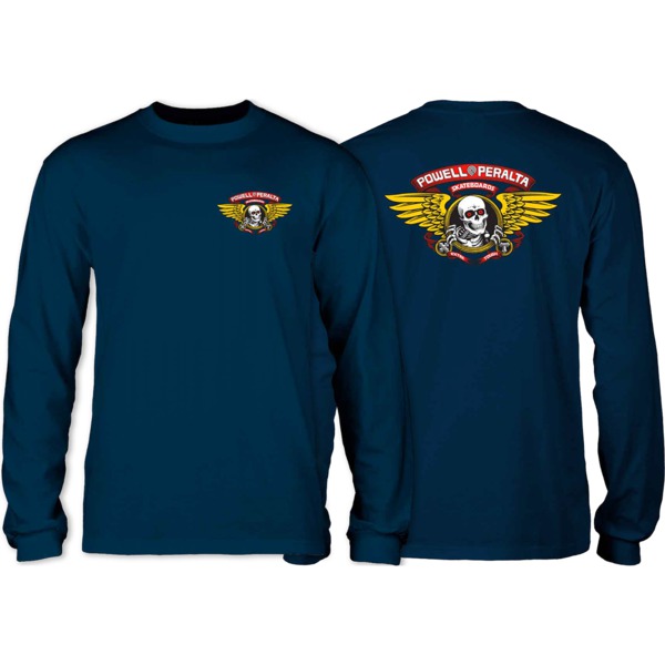 Powell Peralta Winged Ripper Men's Long Sleeve T-Shirt in Navy Blue