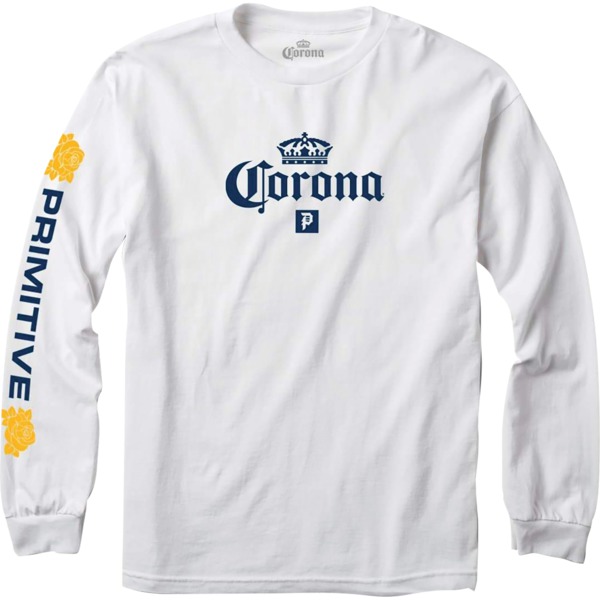 Primitive Skateboarding Corona Cerveza Men's Long Sleeve T-Shirt in White