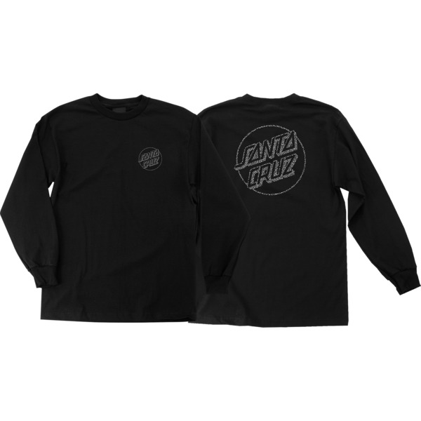 Santa Cruz Skateboards Amoeba Opus Dot Black Men's Long Sleeve T-Shirt -  Large
