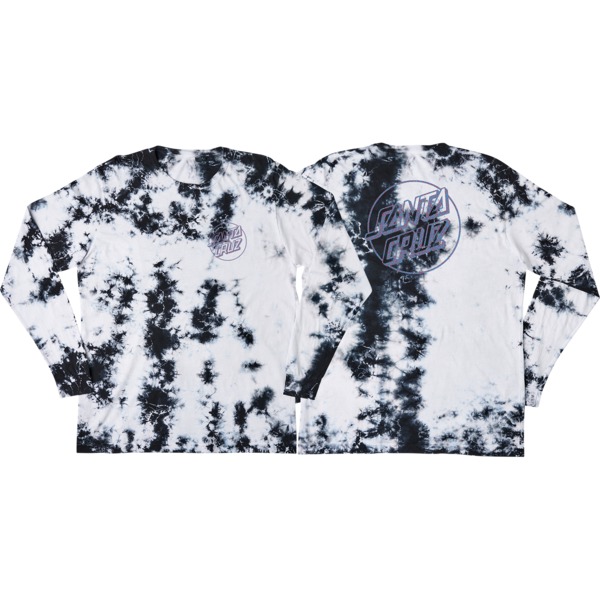 Santa Cruz Skateboards Amoeba Opus Dot Black / White Cloud Dye Men's Long  Sleeve T-Shirt - X-
