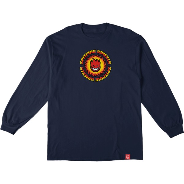 Spitfire Wheels OG Fireball Men's Long Sleeve T-Shirt in Navy / Red