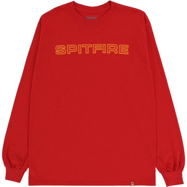 Spitfire Wheels Classic ' 87 Red / Gold / Red Men's Long Sleeve T-Shirt - Large
