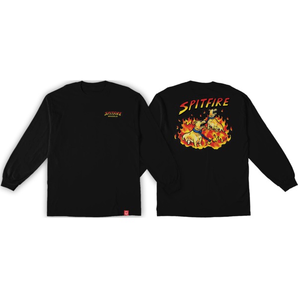 Spitfire Wheels Hell Hounds II Black / Multi Men's Long Sleeve T-Shirt - Medium
