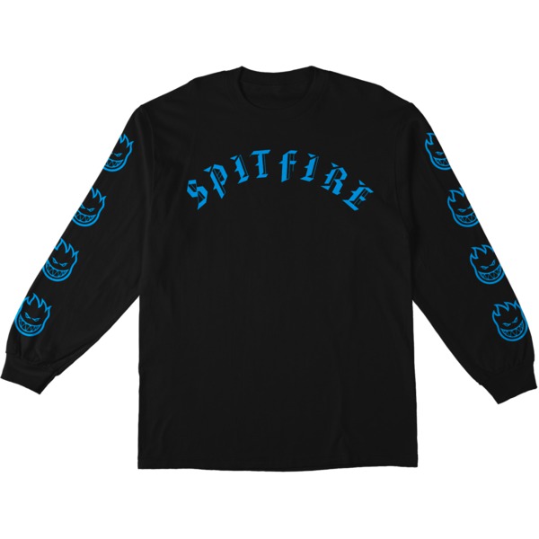 Spitfire Wheels Old E Bighead Sleeve Neon Men's Long Sleeve T-Shirt in Black