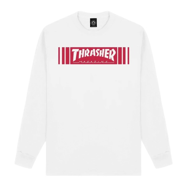 Thrasher Magazine Bar White Men's Long Sleeve T-Shirt - X-Large