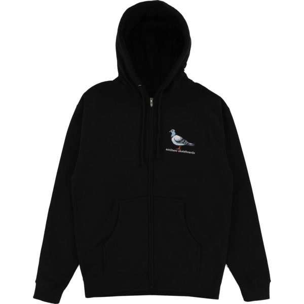 Anti Hero Skateboards Lil Pigeon Zip Black / Multi / Color Men's Hooded Sweatshirt - Small