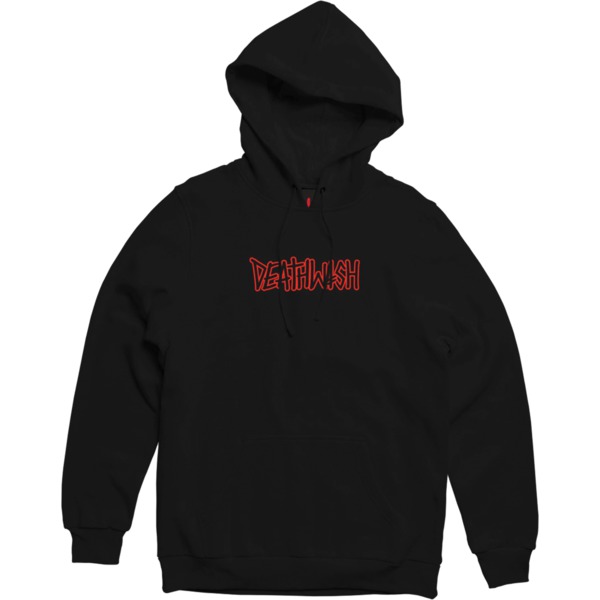 Deathwish Skateboards Outline Puff Black Men's Hooded Sweatshirt - Medium