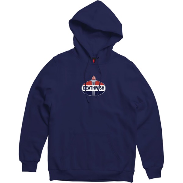 Deathwish Skateboards Motor Spirits Navy Men's Hooded Sweatshirt - X-Large
