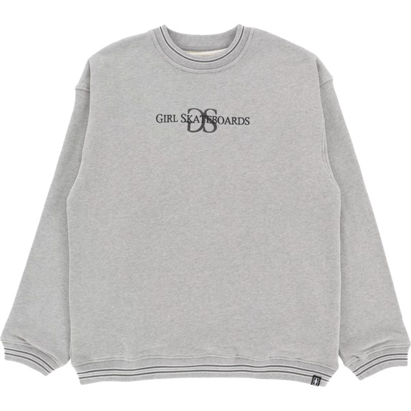 Girl Skateboards GS Embroidered Heather Grey Men's Crew Neck Sweatshirt - X-Large