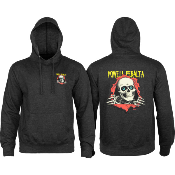 Powell Peralta Ripper Charcoal Men's Hooded Sweatshirt - Small