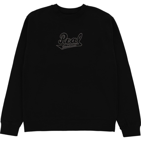 Real Skateboards Script Embroidered Men's Crew Neck Sweatshirt