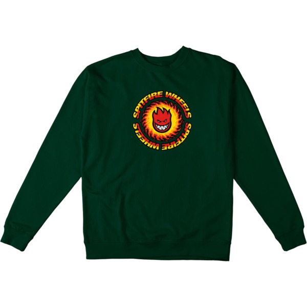 Spitfire Wheels OG Fireball Dark Green Men s Crew Neck Sweatshirt
