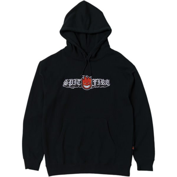 Spitfire Wheels Old E Drop Bighead Emblem Black Men's Hooded Sweatshirt - Medium
