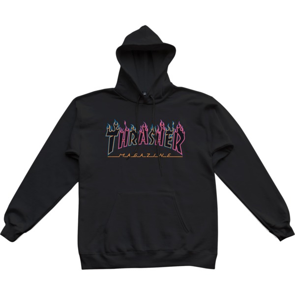 Thrasher Magazine Double Flame Neon Men's Hooded Sweatshirt