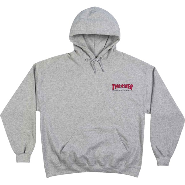 Thrasher Magazine Little Outline Grey Men's Hooded Sweatshirt - Medium