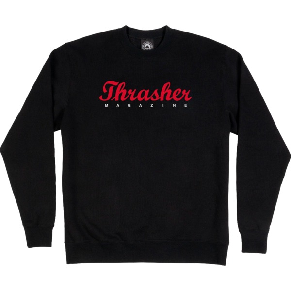 Thrasher Magazine Script Black Men's Crew Neck Sweatshirt - Large