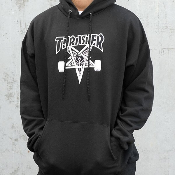 Thrasher Magazine Skategoat Black Men's Hooded Sweatshirt - Large