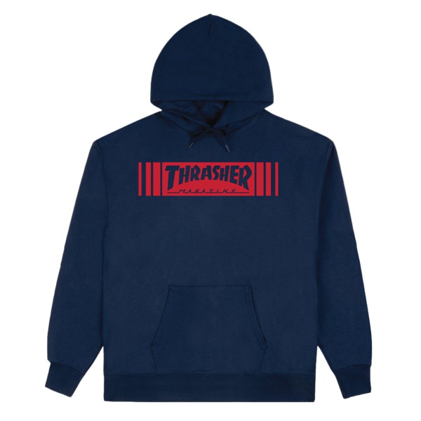 Thrasher Magazine Bar Navy Men's Hooded Sweatshirt - Medium Thrasher Magazine Bar Navy Men's Hooded Sweatshirt - Medium
