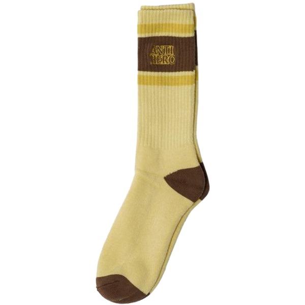 Anti Hero Skateboards Black Hero Outline Cream / Brown Crew Socks - One Size Fits Most