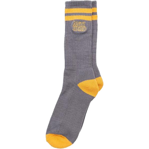 Anti Hero Skateboards Black Hero Outline White / Dark Green / Gold Crew Socks - One Size Fits Most