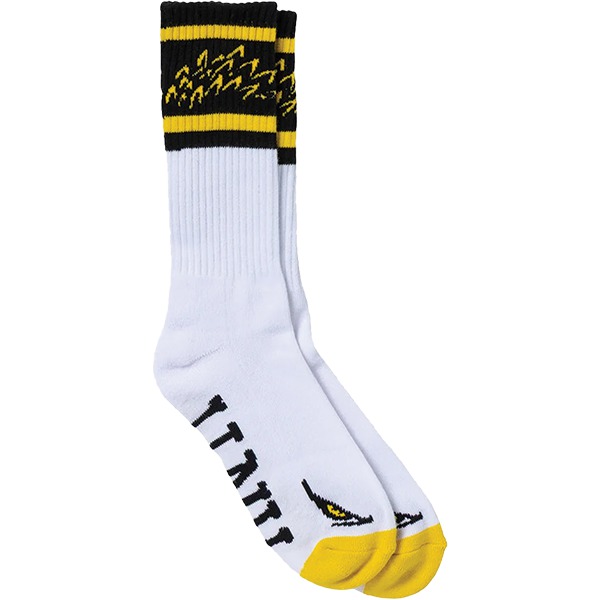Anti Hero Skateboards Eagle White / Black / Yellow Calf Sock - One size fits most Anti Hero Skateboards Eagle White / Black / Yellow Calf Sock - One size fits most