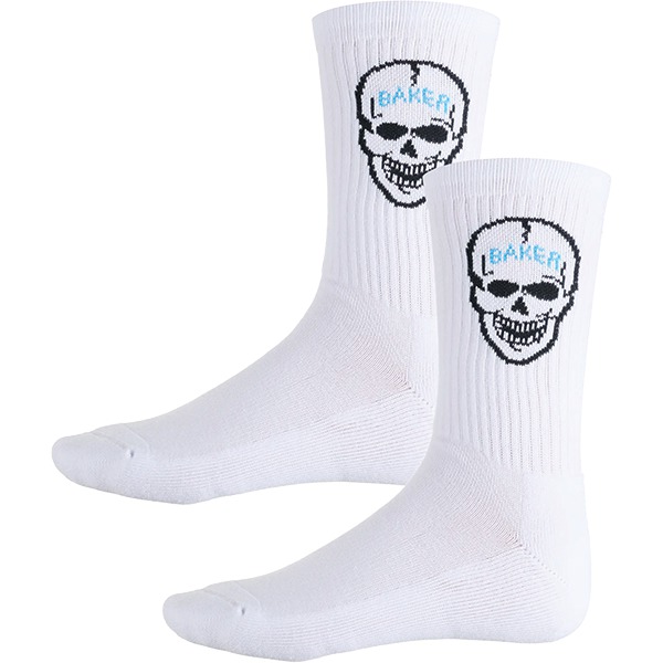 Baker Skateboards 1 Baker White Crew Socks - One size fits most