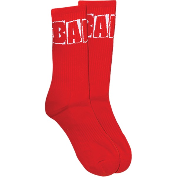 Baker Skateboards Brand Logo Red Crew Socks - One Size Fits Most