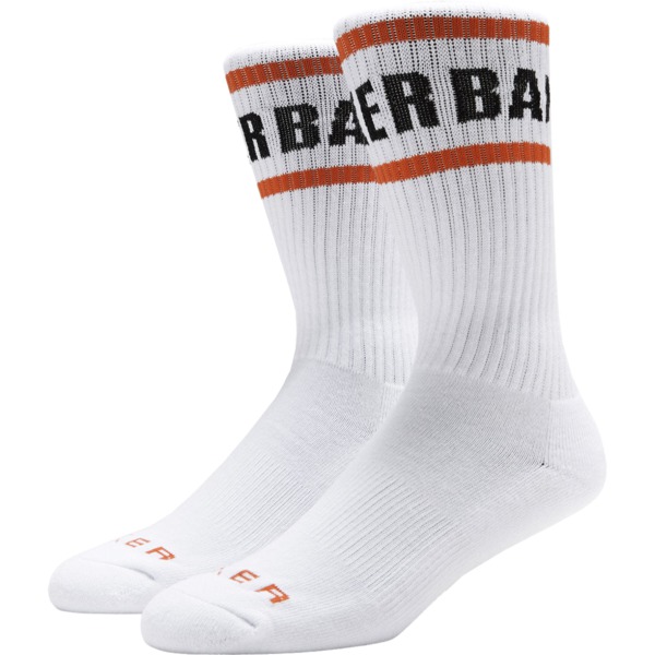 Baker Skateboards Impact White Crew Socks - One Size Fits Most