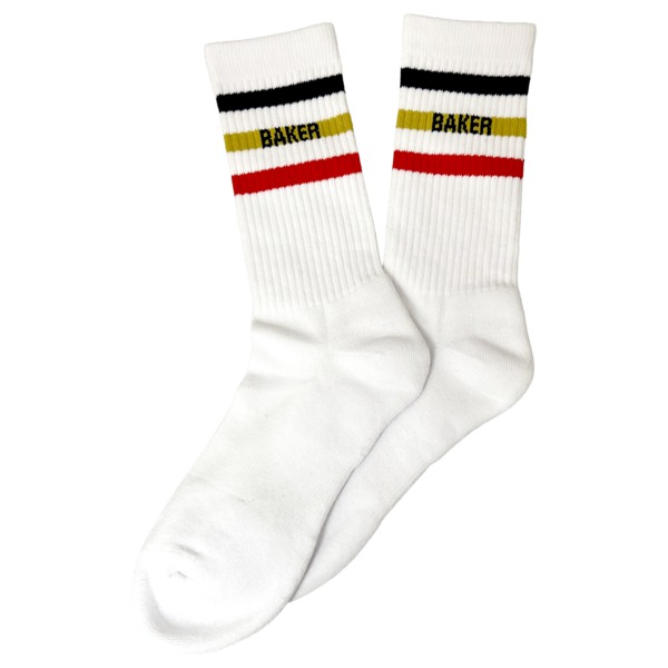 Baker Skateboards Sunset White Crew Socks - One size fits most Baker Skateboards Sunset White Crew Socks - One size fits most