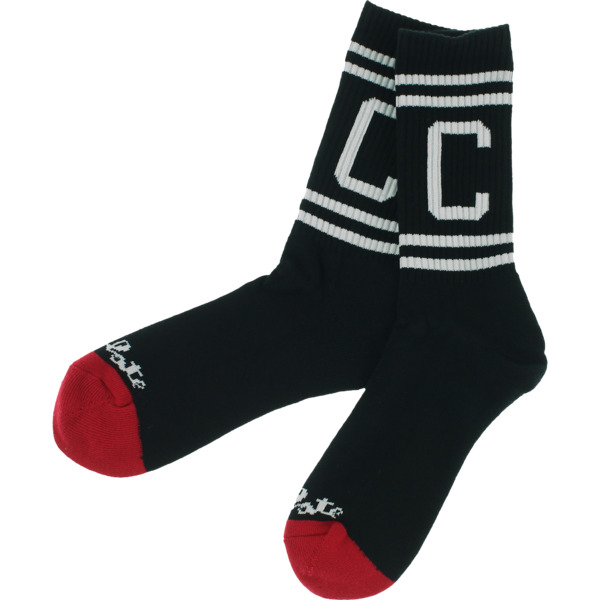 Chocolate Skateboards Athletic C Black / White Crew Socks - One size fits most