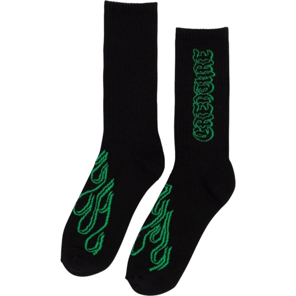 Creature Skateboards To The Grave Black Crew Socks - One size fits most